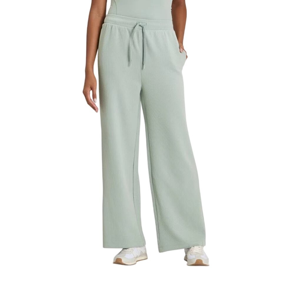 All in Motion Women's Green Airy Sleek High Rise Wide Leg Pants Size Large